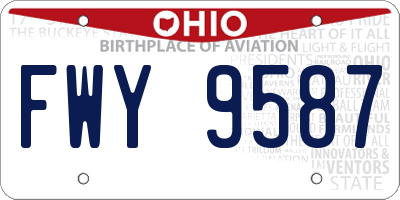 OH license plate FWY9587