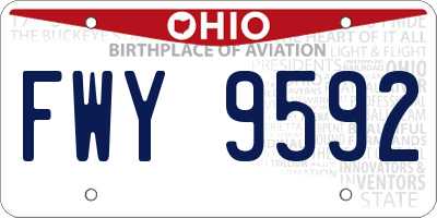 OH license plate FWY9592