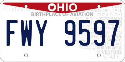 OH license plate FWY9597