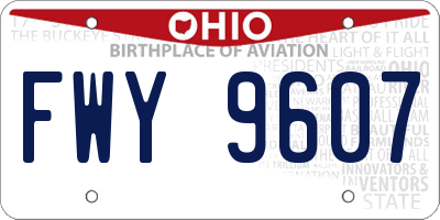 OH license plate FWY9607