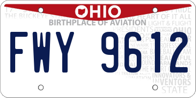 OH license plate FWY9612