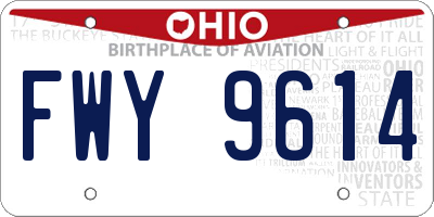 OH license plate FWY9614