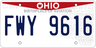 OH license plate FWY9616