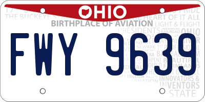 OH license plate FWY9639