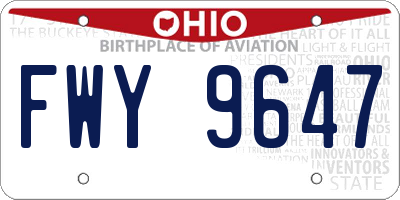 OH license plate FWY9647