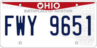 OH license plate FWY9651