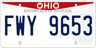 OH license plate FWY9653