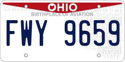 OH license plate FWY9659