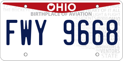 OH license plate FWY9668