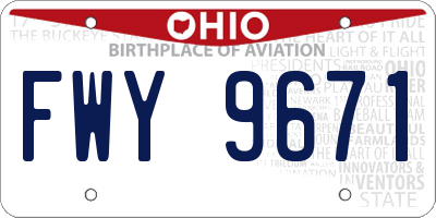 OH license plate FWY9671