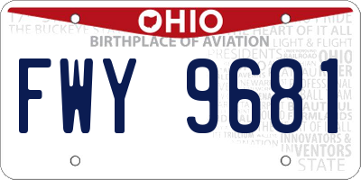 OH license plate FWY9681