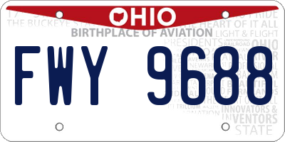 OH license plate FWY9688