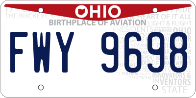 OH license plate FWY9698