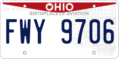 OH license plate FWY9706