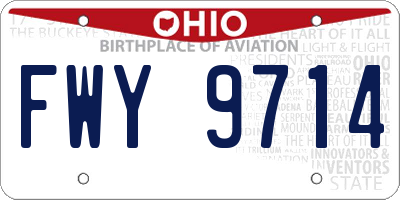 OH license plate FWY9714