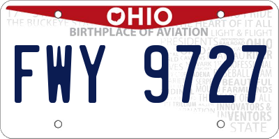 OH license plate FWY9727