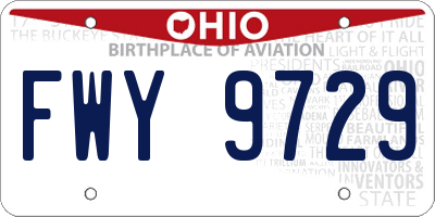 OH license plate FWY9729