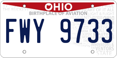 OH license plate FWY9733