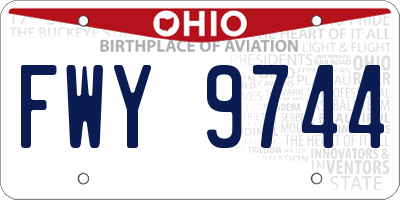 OH license plate FWY9744