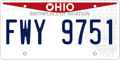 OH license plate FWY9751