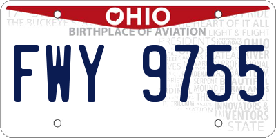 OH license plate FWY9755