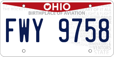 OH license plate FWY9758