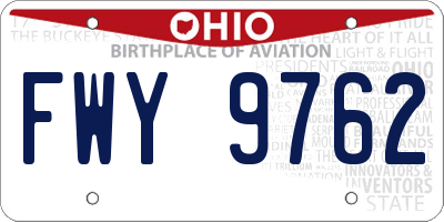 OH license plate FWY9762