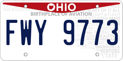 OH license plate FWY9773