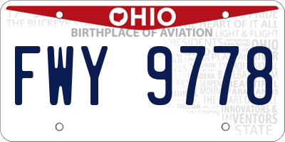 OH license plate FWY9778