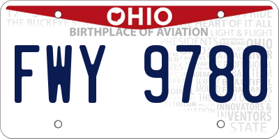 OH license plate FWY9780