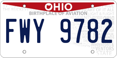 OH license plate FWY9782