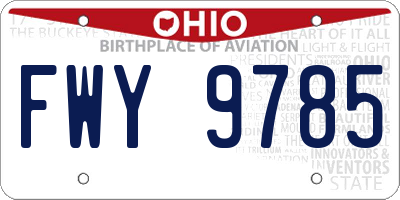 OH license plate FWY9785