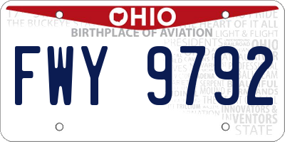 OH license plate FWY9792