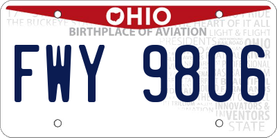 OH license plate FWY9806