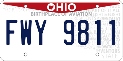 OH license plate FWY9811