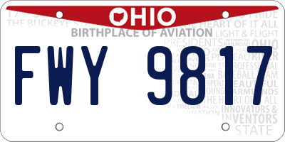 OH license plate FWY9817