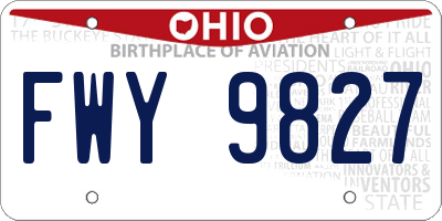 OH license plate FWY9827