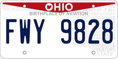 OH license plate FWY9828