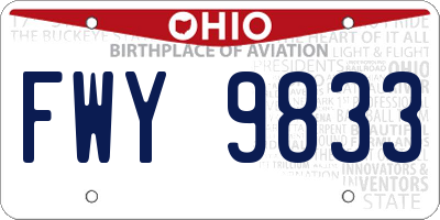 OH license plate FWY9833