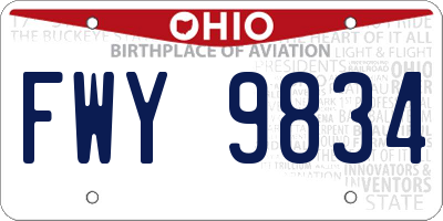 OH license plate FWY9834