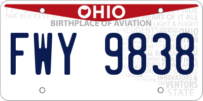OH license plate FWY9838