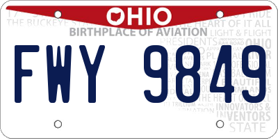 OH license plate FWY9849