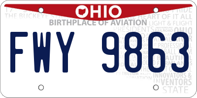 OH license plate FWY9863