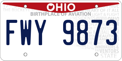 OH license plate FWY9873