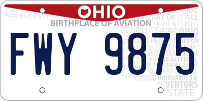 OH license plate FWY9875