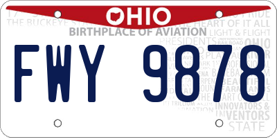 OH license plate FWY9878