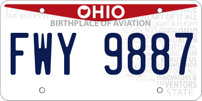 OH license plate FWY9887