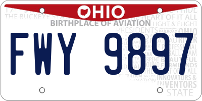 OH license plate FWY9897