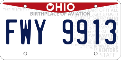OH license plate FWY9913