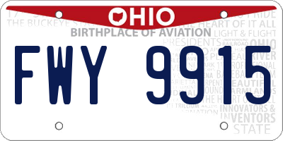 OH license plate FWY9915